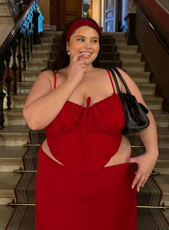 Orianne Corset Top Red Curve sold by Princess Polly
