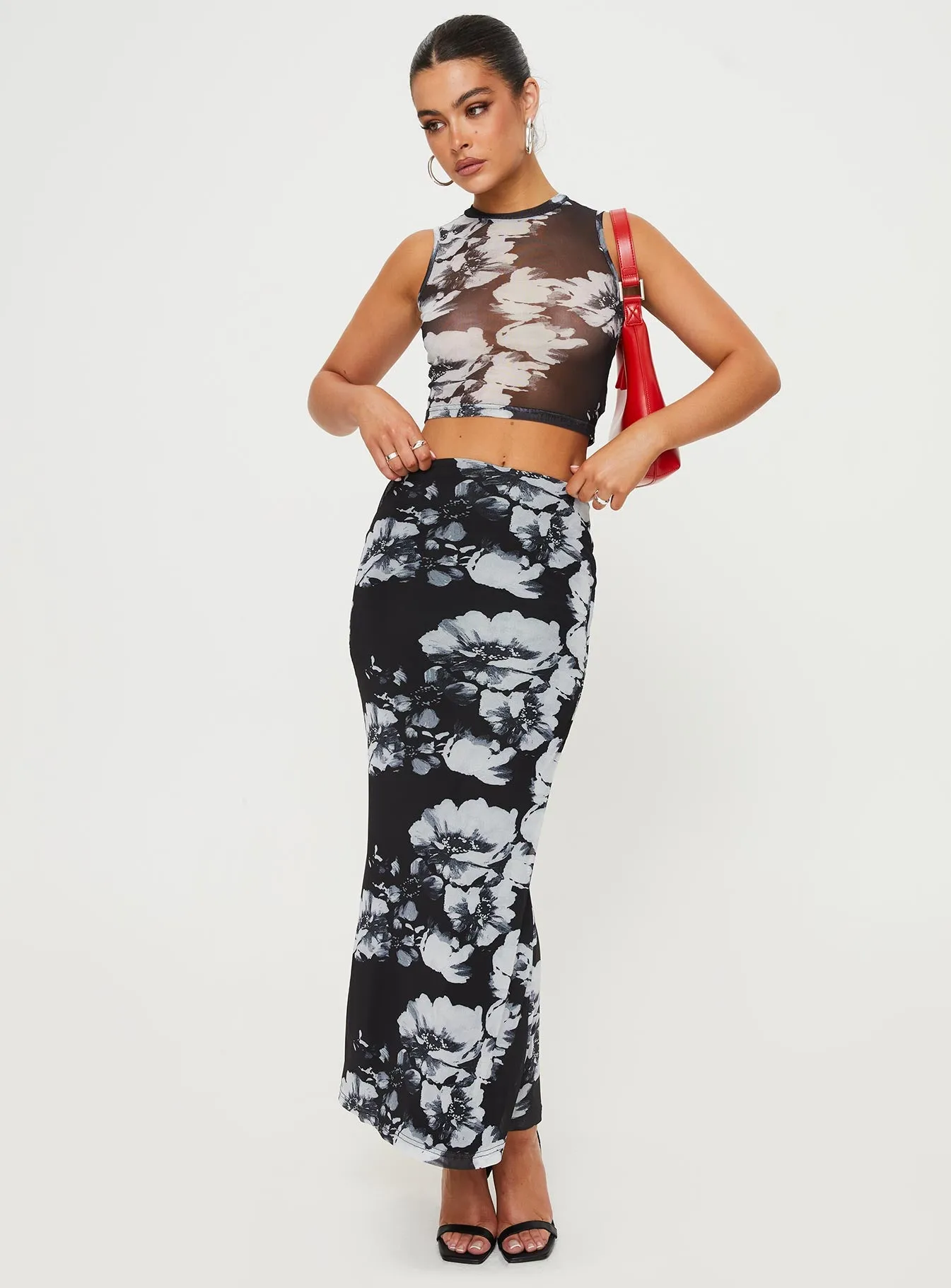 Missed Out Mesh Midi Skirt Black sold by Princess Polly product image thumbnail 3