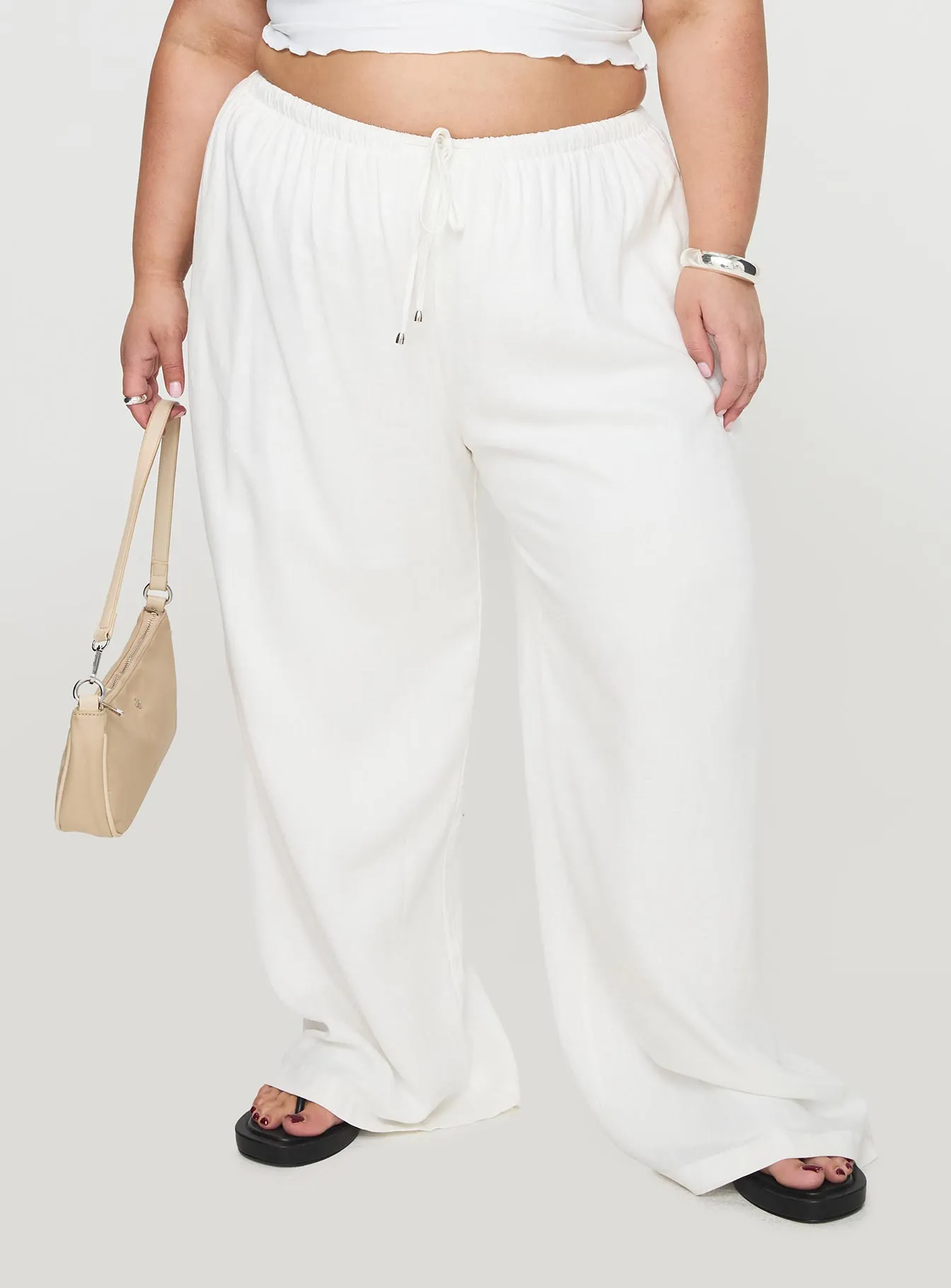 Ogilvie Linen Blend Pants White Curve sold by Princess Polly product image thumbnail 2