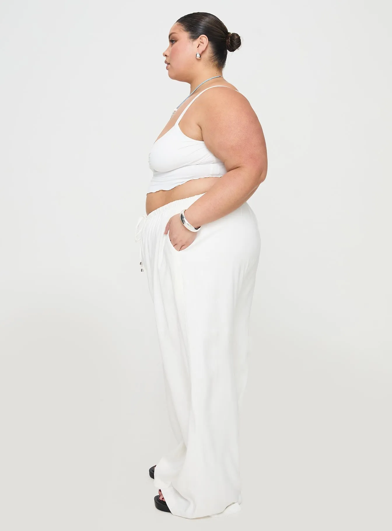 Ogilvie Linen Blend Pants White Curve sold by Princess Polly product image thumbnail 4