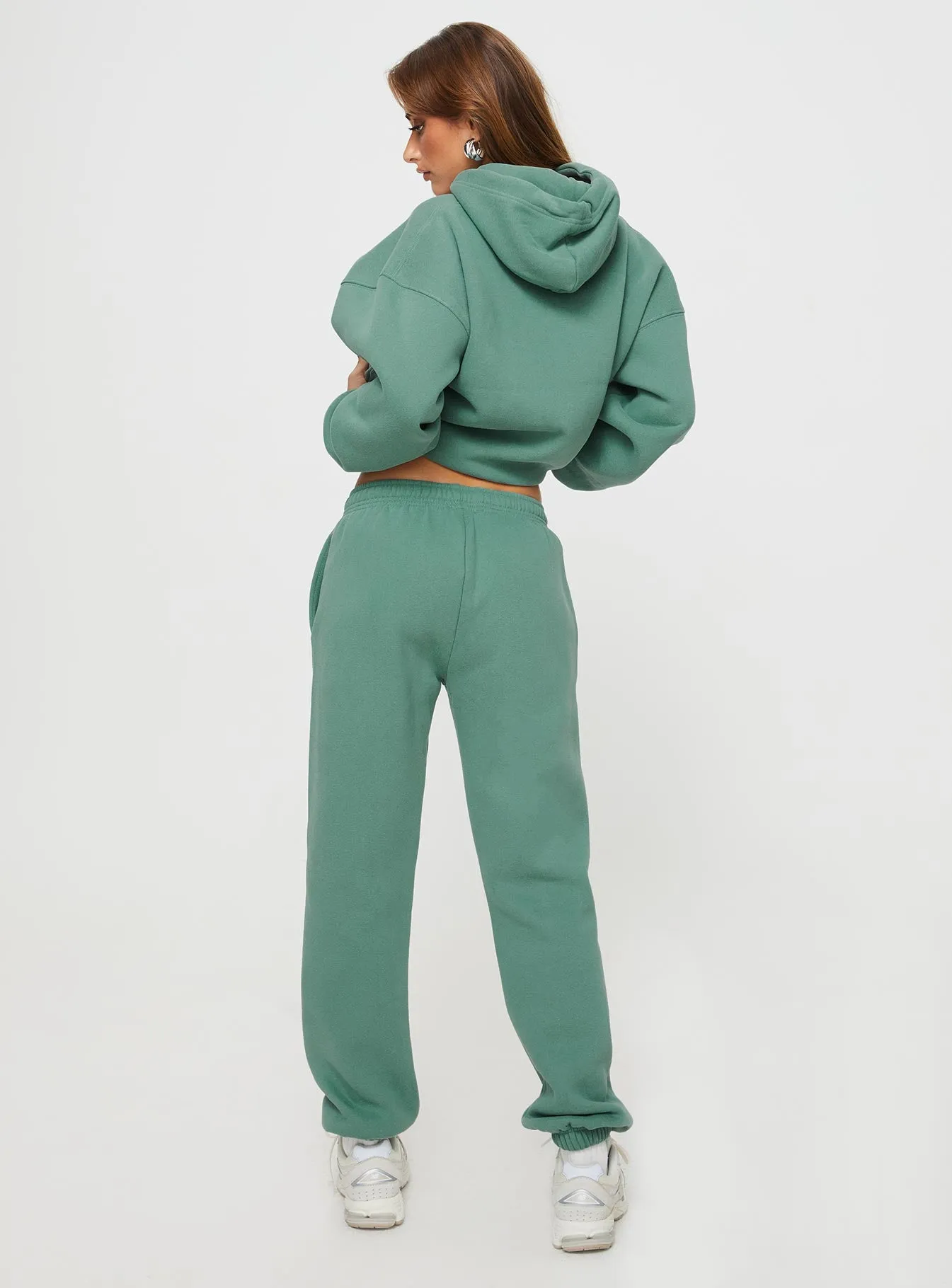 Princess Polly Track Pants Bubble Text Sage / Eggshell sold by Princess Polly product image thumbnail 5