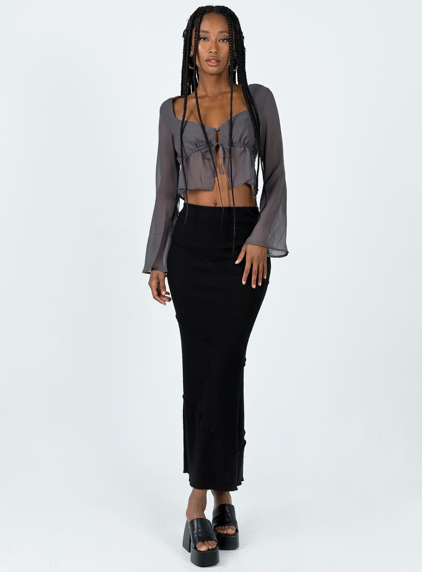 Kenney Long Sleeve Top Grey sold by Princess Polly product image thumbnail 3