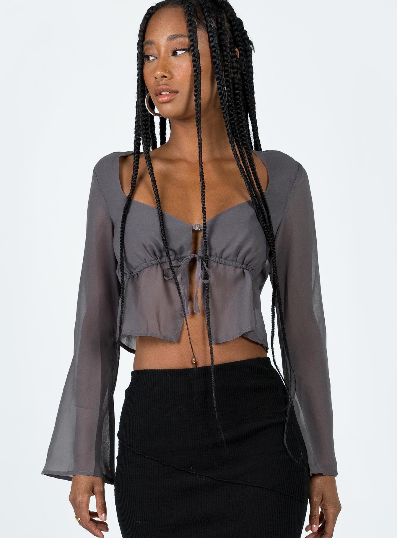 Kenney Long Sleeve Top Grey sold by Princess Polly product image thumbnail 2