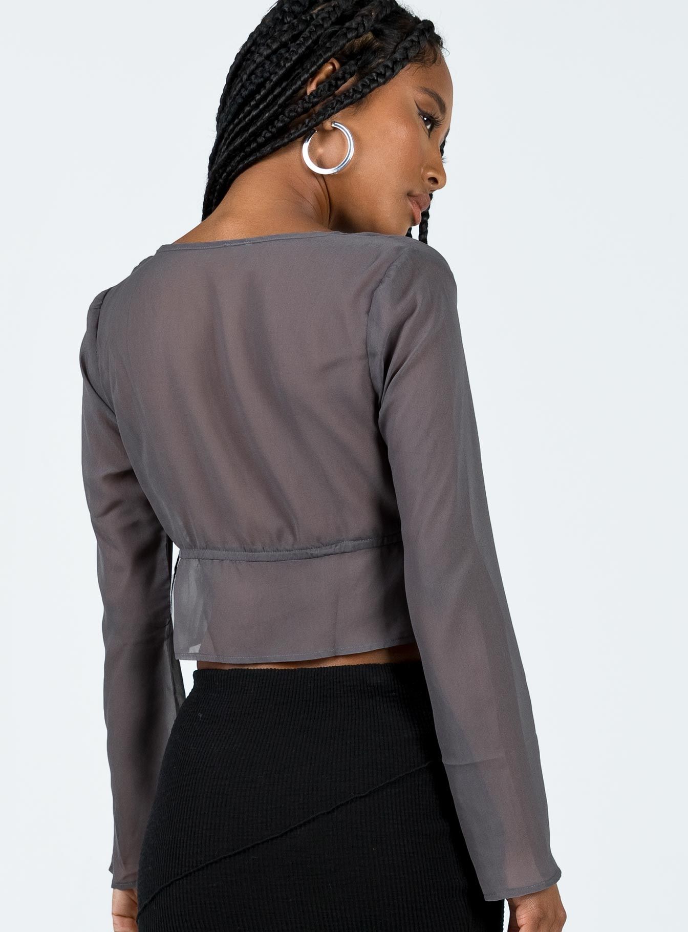 Kenney Long Sleeve Top Grey sold by Princess Polly product image thumbnail 5