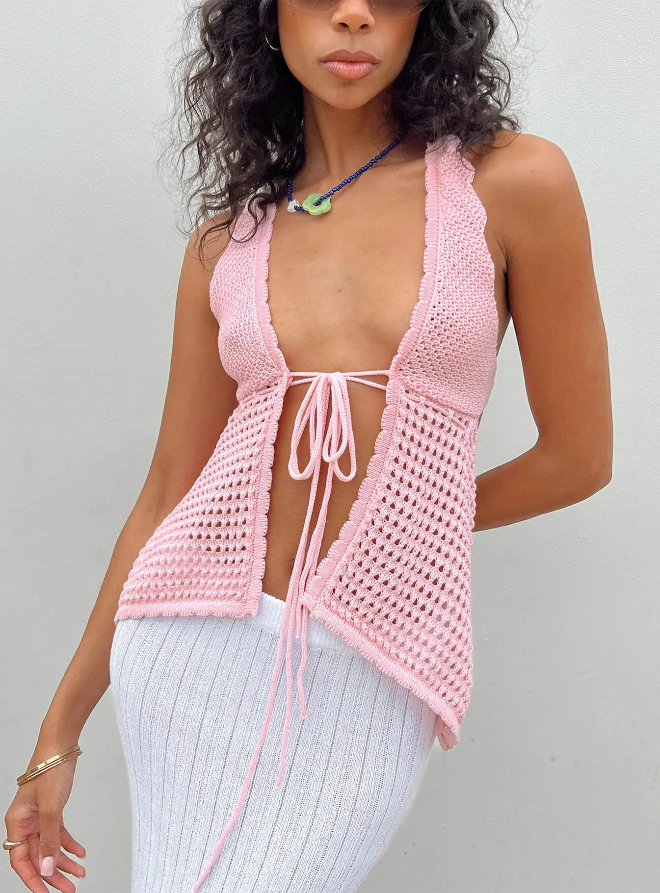 Adani Crochet Top Pink sold by Princess Polly