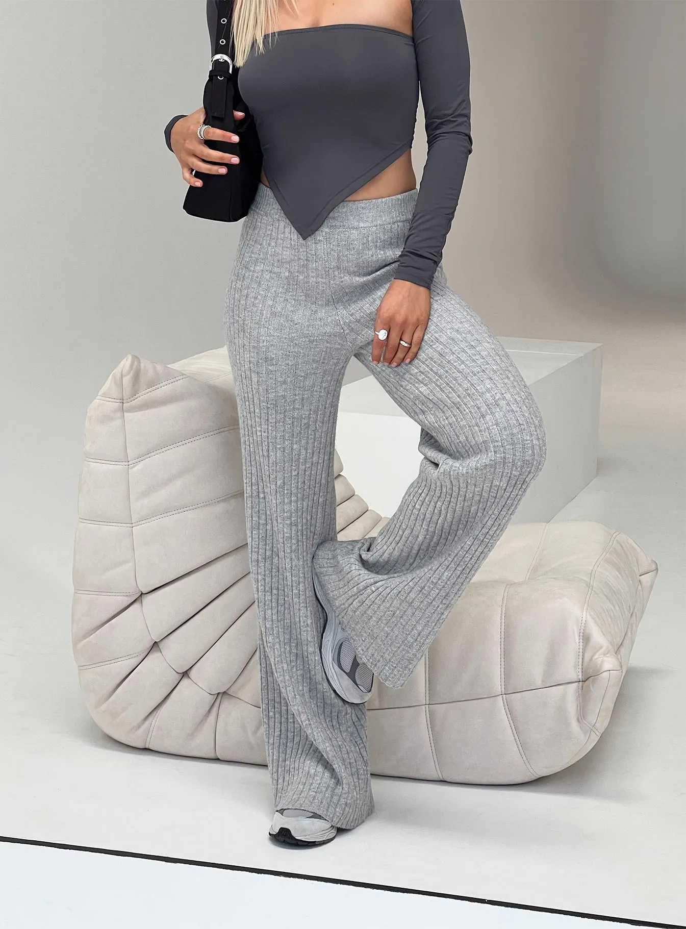 Montana Knit Pants Grey Marle sold by Princess Polly