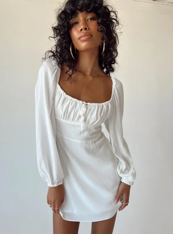 Elvira Mini Dress White sold by Princess Polly