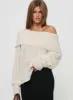Parkley Boucle Off The Shoulder Sweater Cream sold by Princess Polly