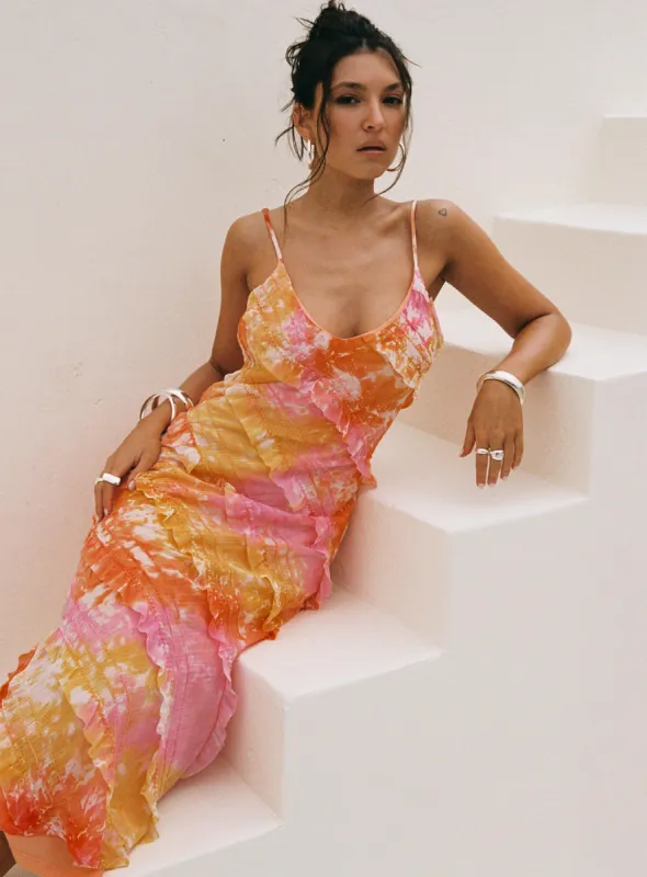 Lars Maxi Dress Orange Multi sold by Princess Polly
