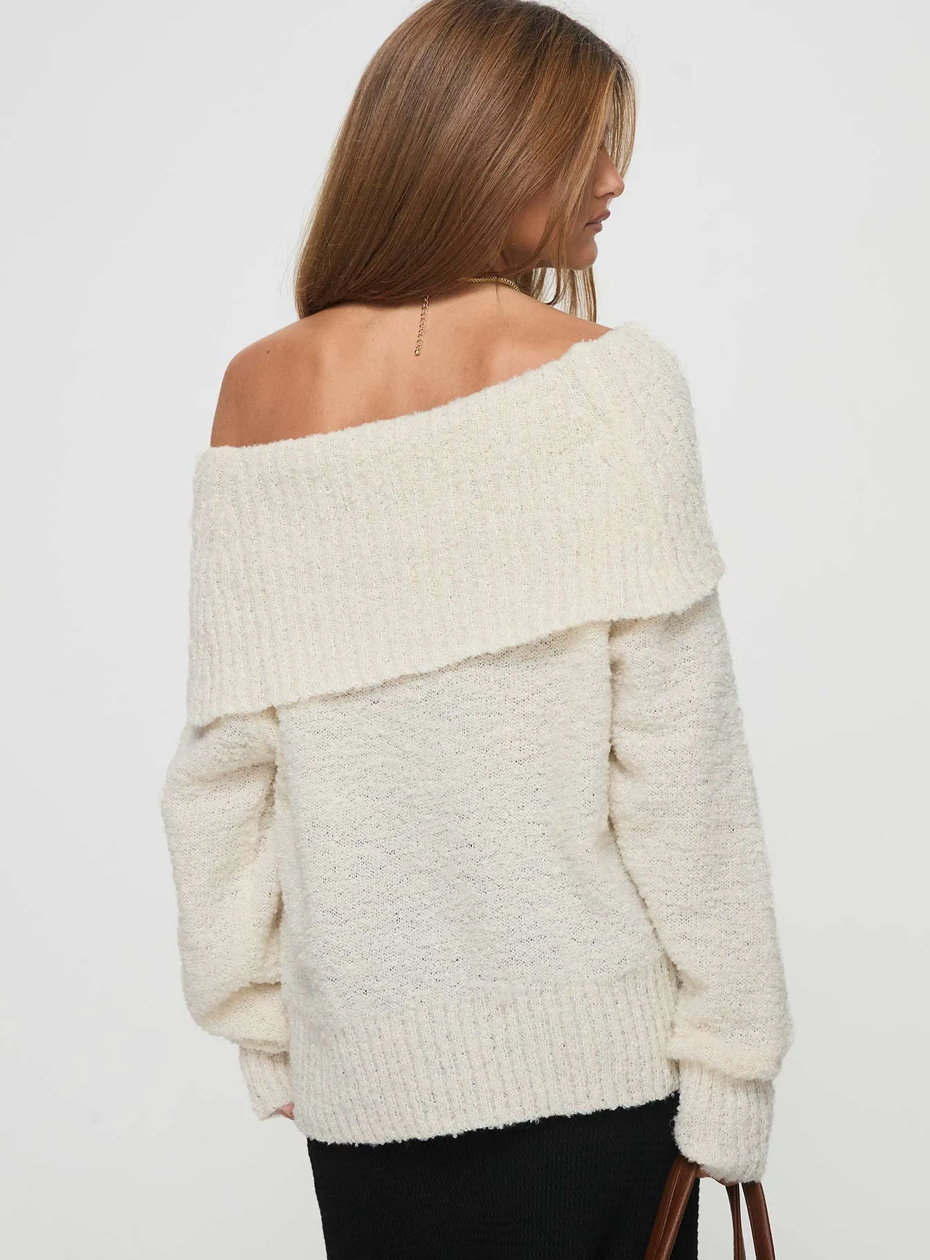 Parkley Boucle Off The Shoulder Sweater Cream sold by Princess Polly product image thumbnail 5