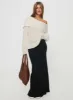 Parkley Boucle Off The Shoulder Sweater Cream sold by Princess Polly