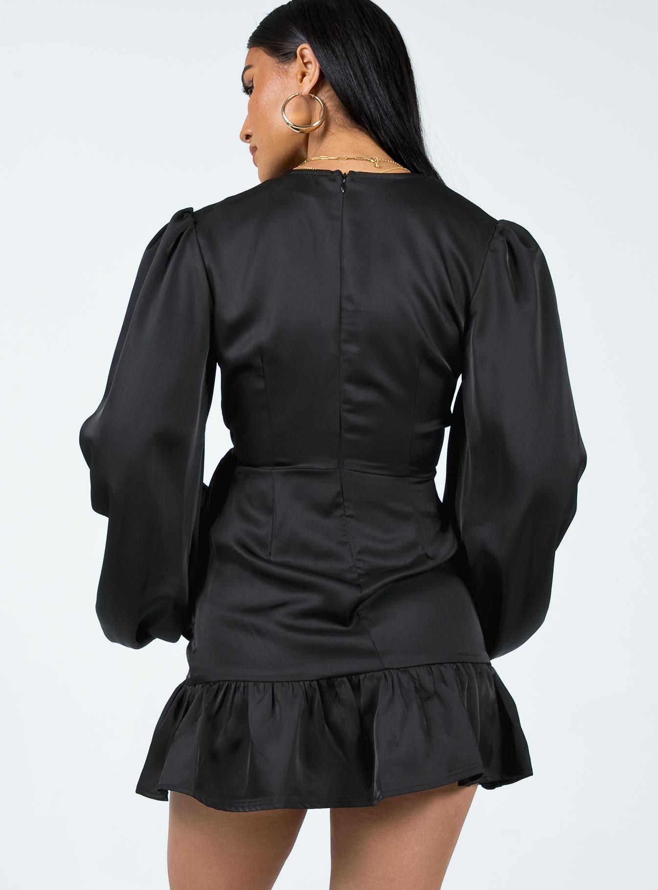 Sharnaya Wrap Mini Dress Black sold by Princess Polly product image thumbnail 5