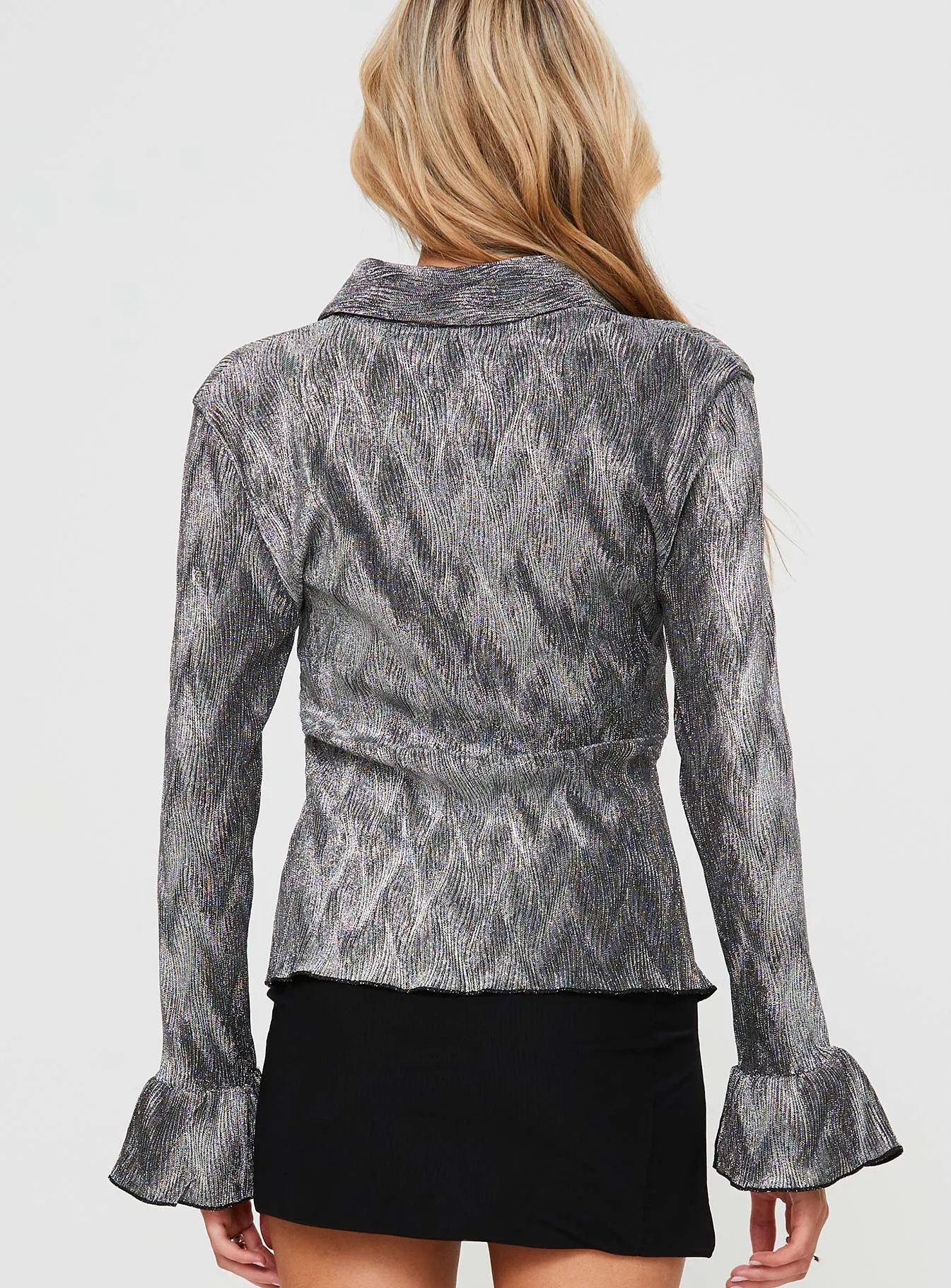 Ondinie Long Sleeve Top Silver sold by Princess Polly product image thumbnail 5