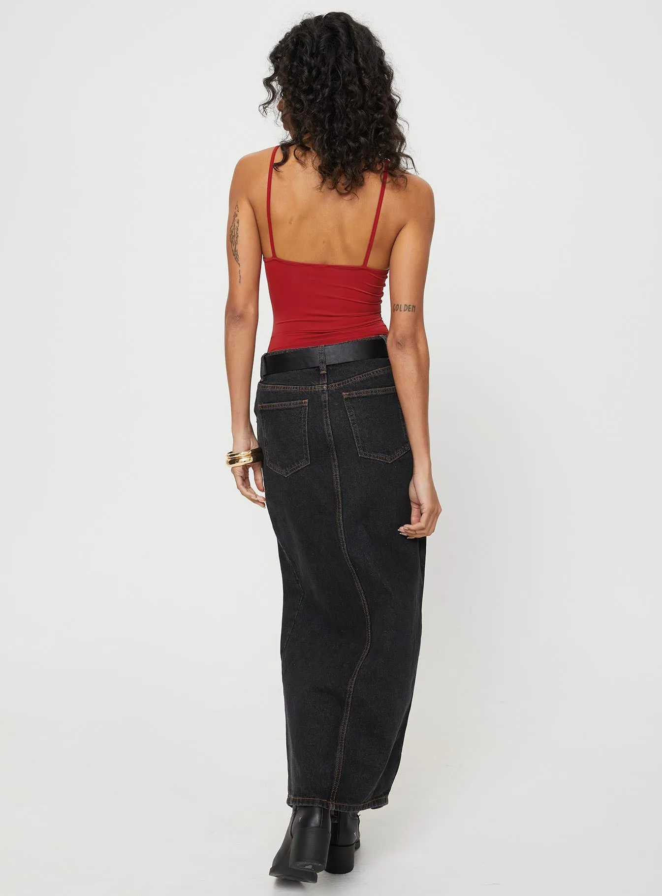 Barbara Split Midi Skirt Charcoal sold by Princess Polly product image thumbnail 5