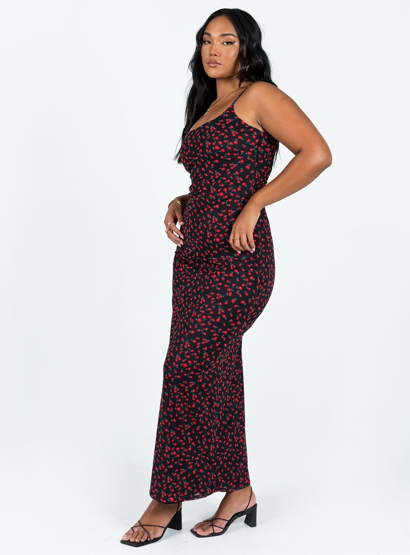 Knox Maxi Dress Black / Red Floral sold by Princess Polly product image thumbnail 4