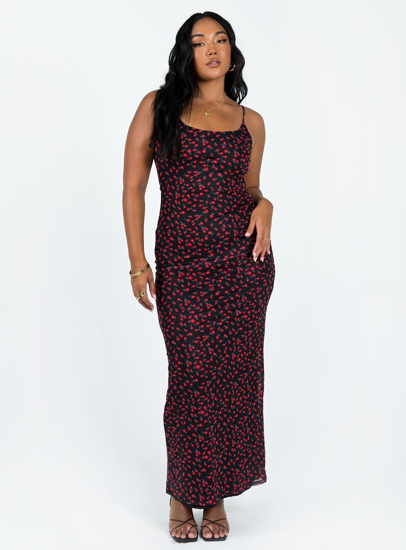 Knox Maxi Dress Black / Red Floral sold by Princess Polly product image thumbnail 3
