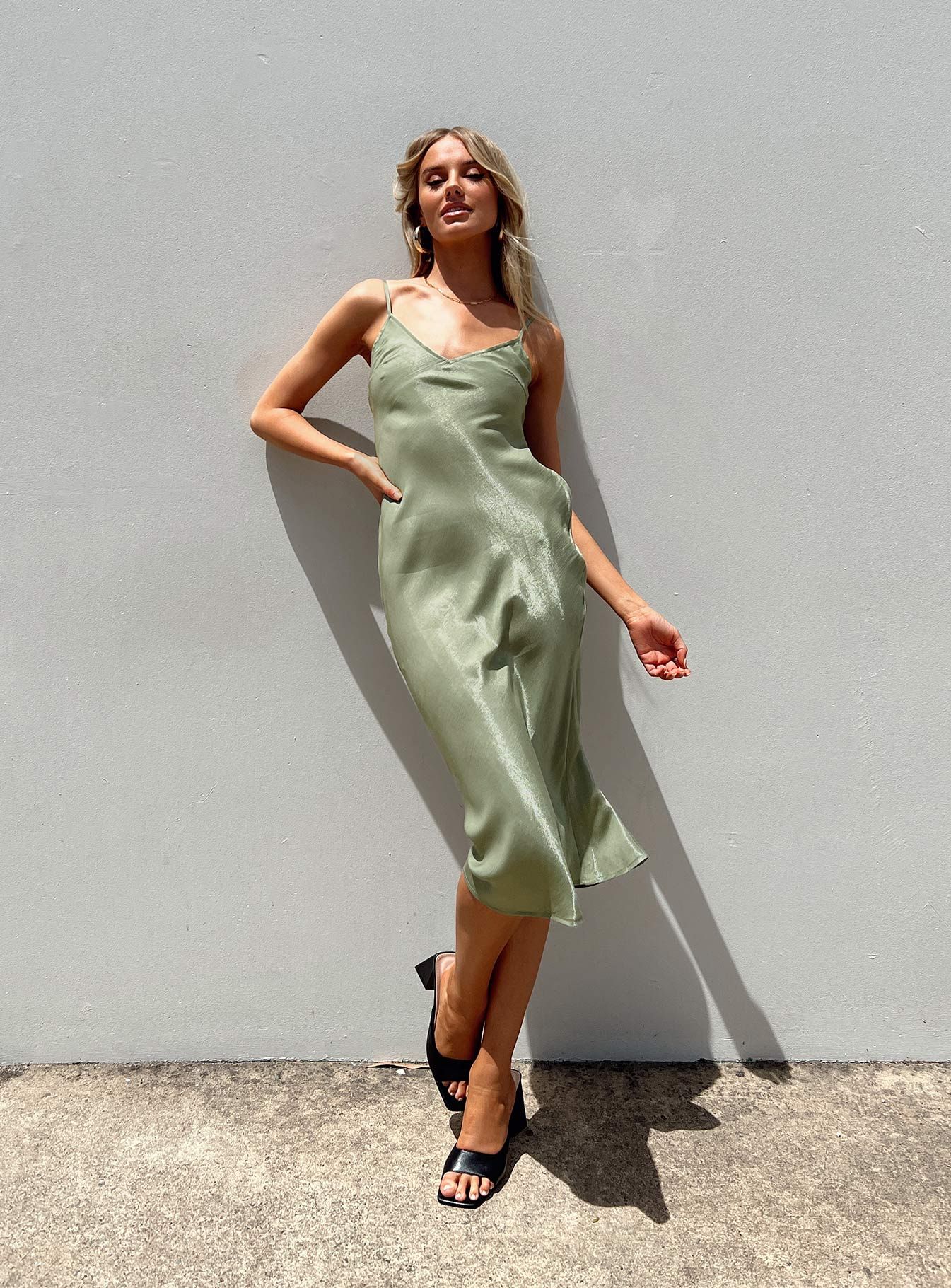 Varese Midi Dress Green sold by Princess Polly