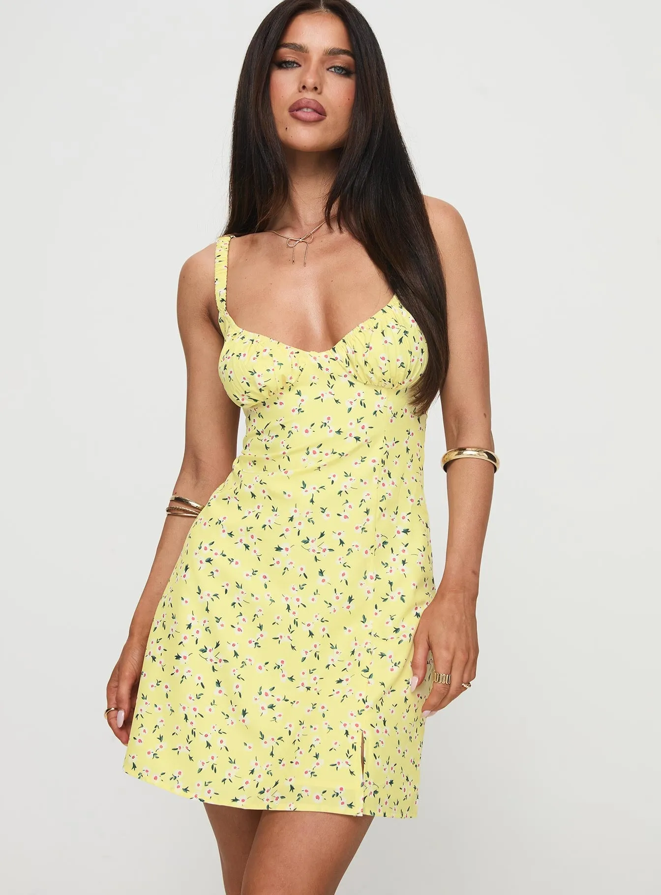 Georgia Mini Dress Yellow Floral sold by Princess Polly product image thumbnail 2