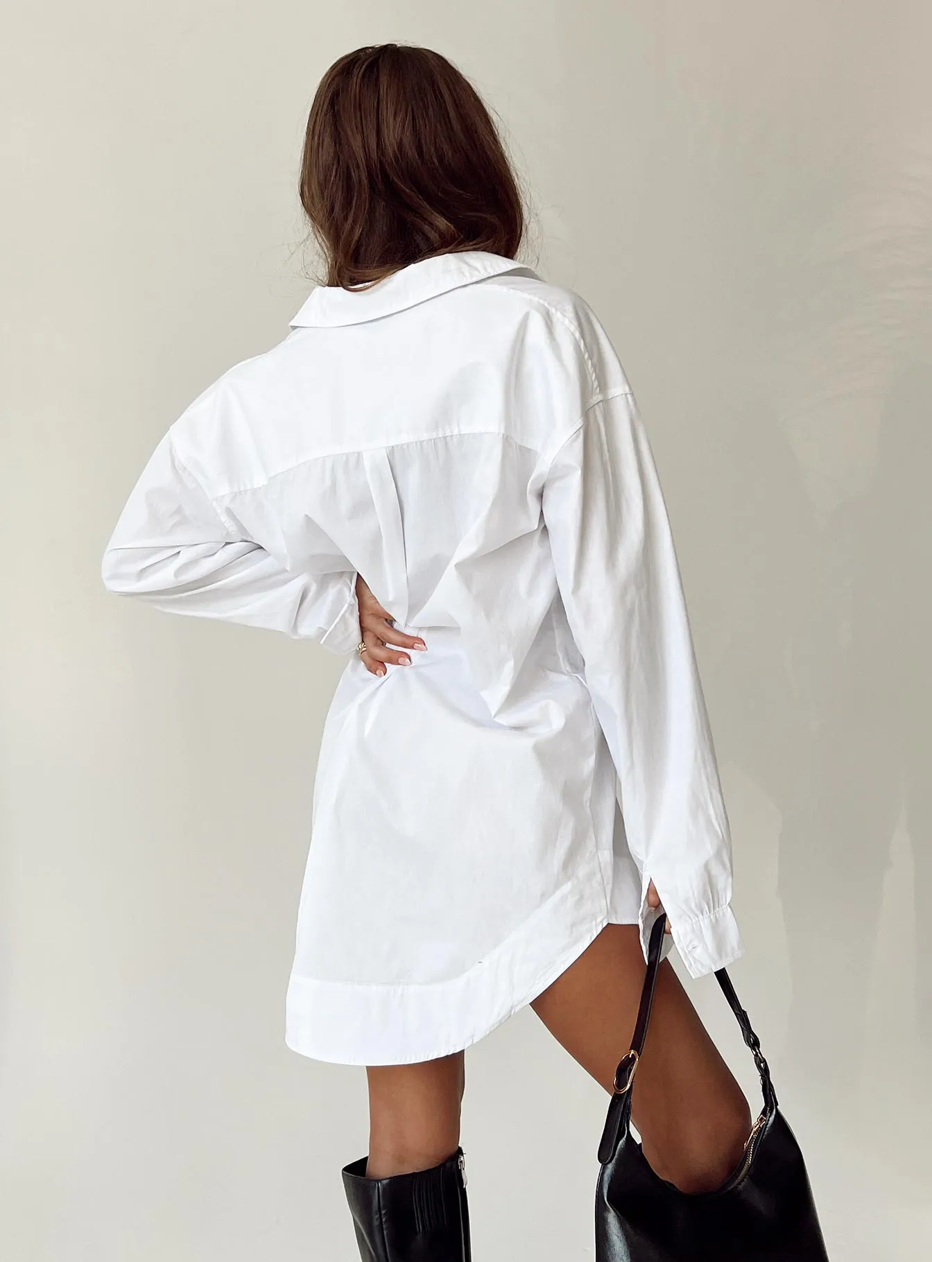 Koumi Mini Shirt Dress White sold by Princess Polly product image thumbnail 5