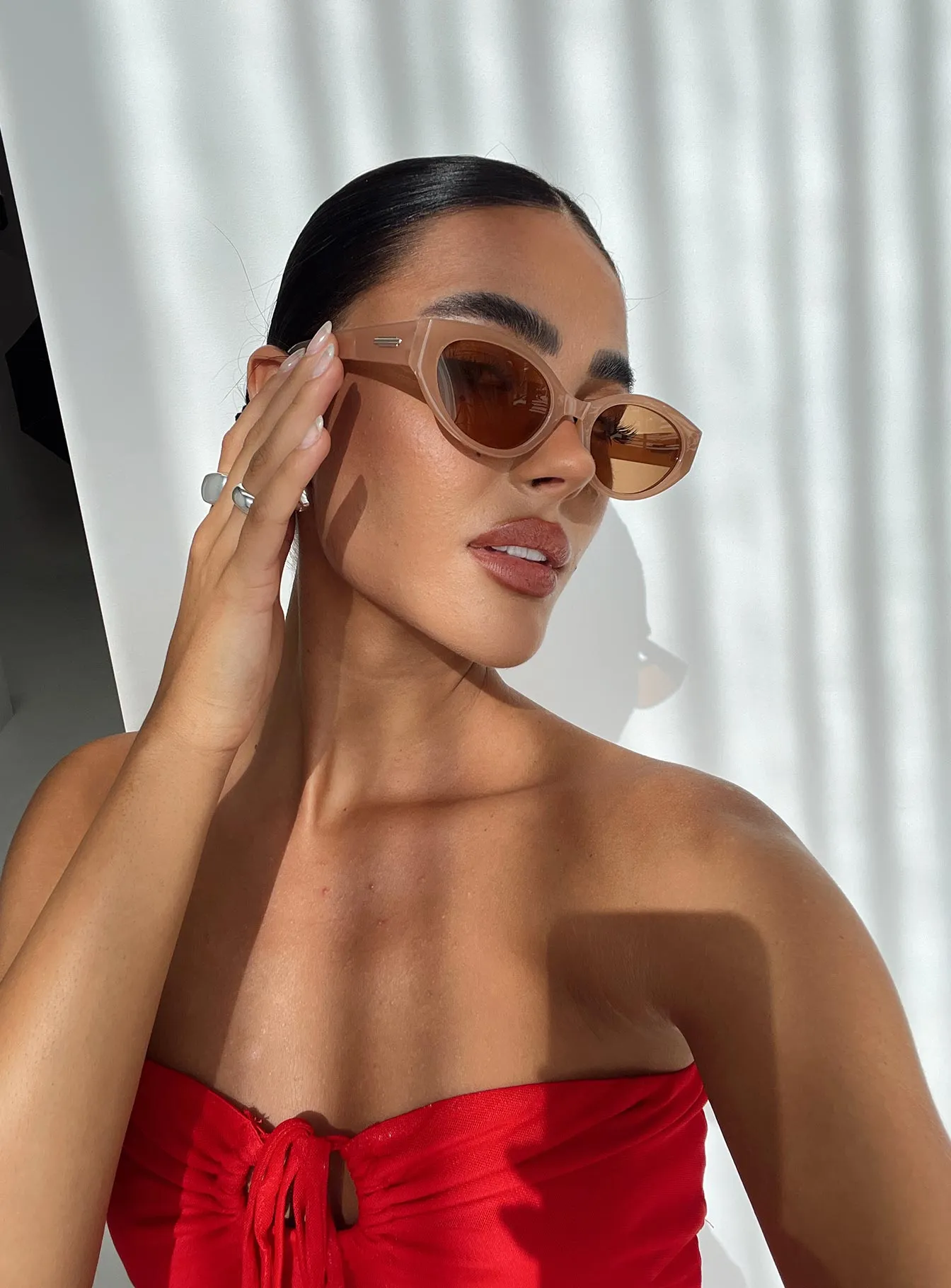Fire For You Sunglasses Brown sold by Princess Polly