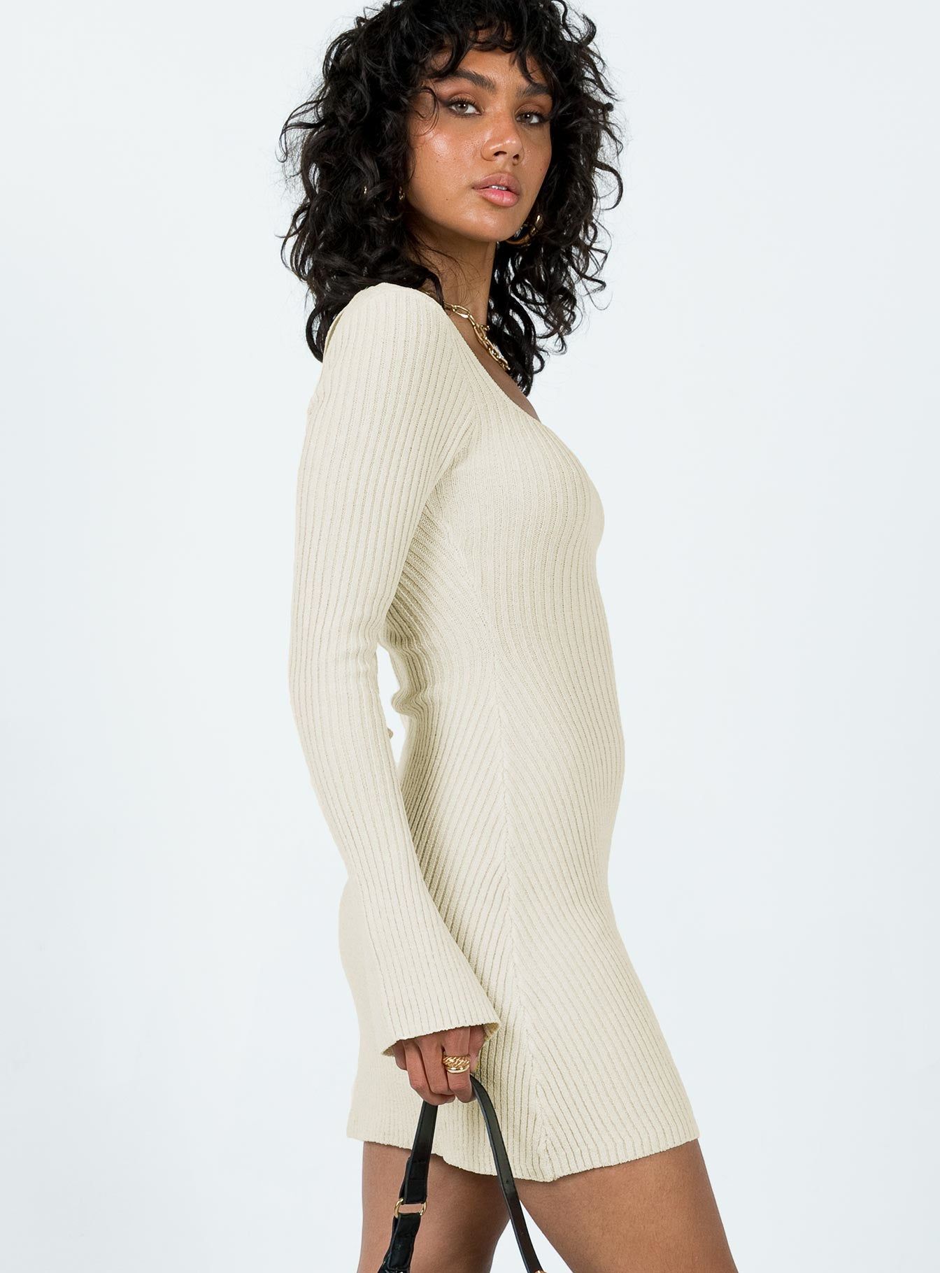 Brownhall Long Sleeve Mini Dress Beige sold by Princess Polly product image thumbnail 4