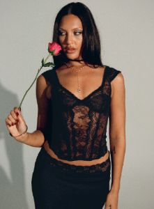 Some Like It Hot Lace Corset Onyx sold by Princess Polly