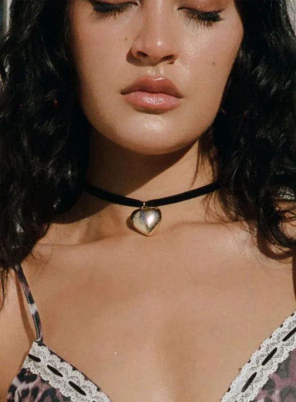 Meeks Necklace Black / Gold sold by Princess Polly