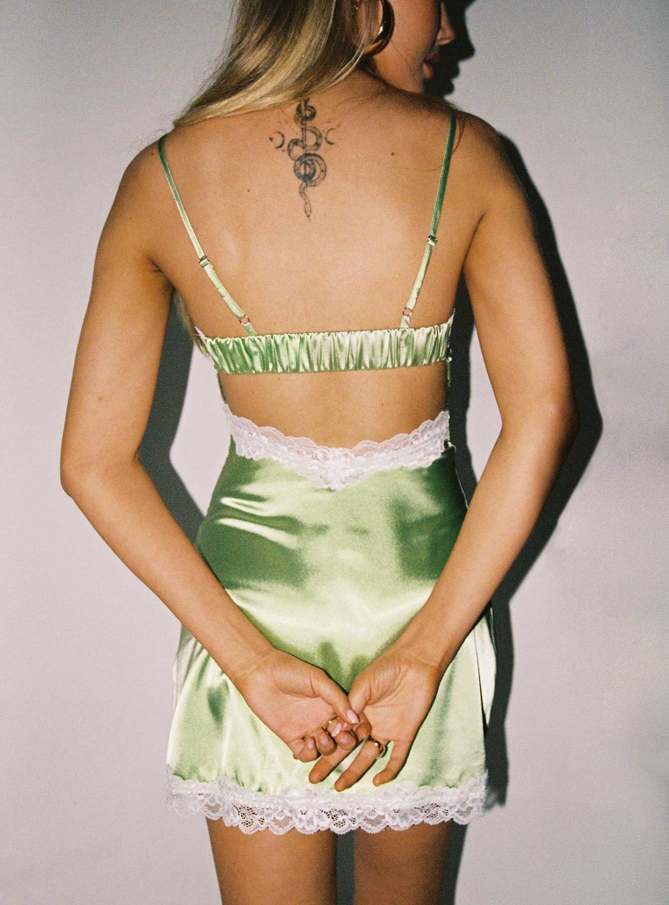 Indria Mini Dress Green sold by Princess Polly product image thumbnail 4