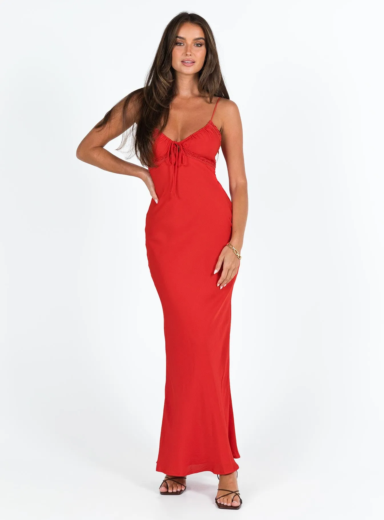 Emily Maxi Dress Red sold by Princess Polly product image thumbnail 4