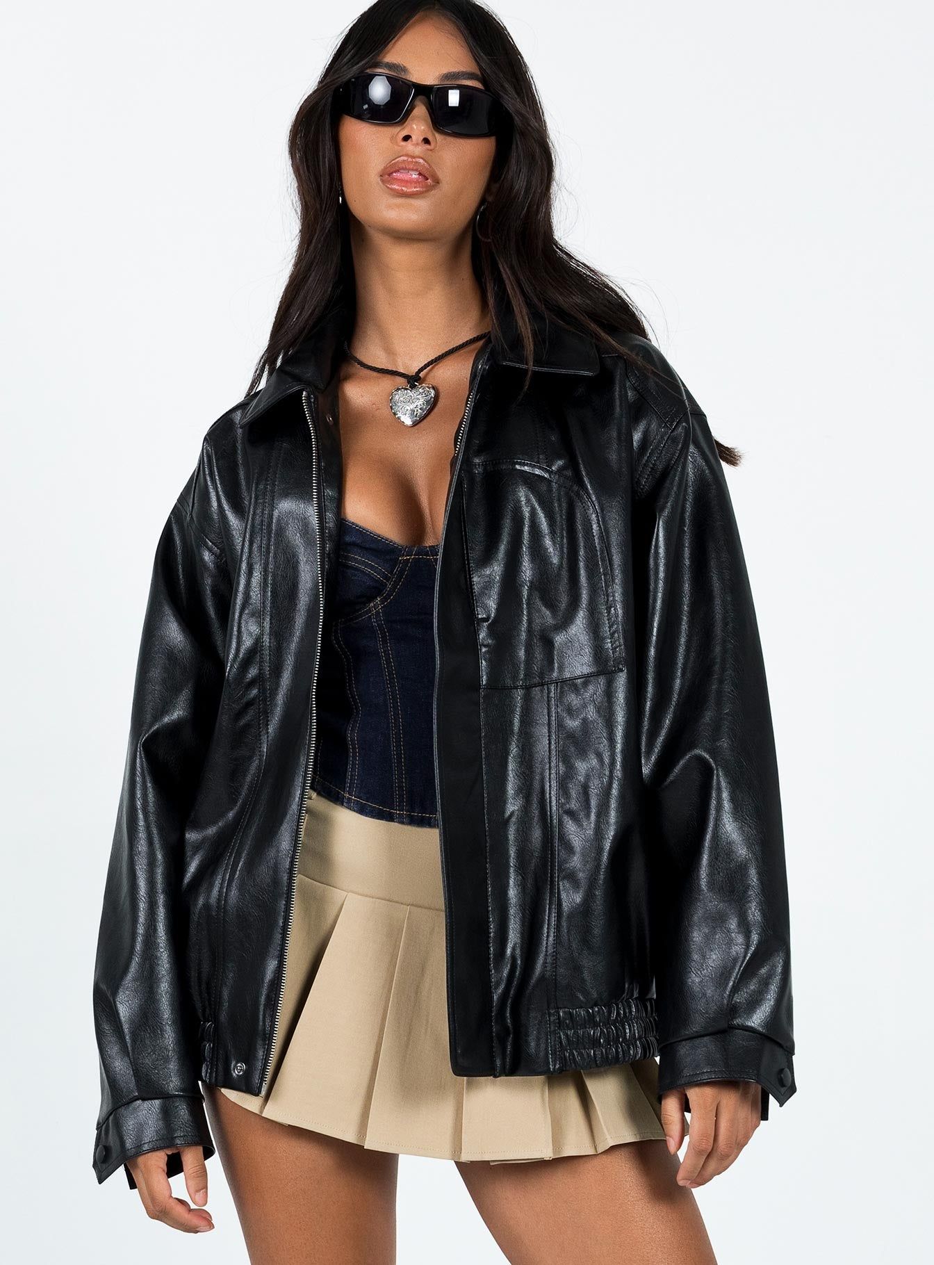 Devija Faux Leather Jacket Black sold by Princess Polly product image thumbnail 2