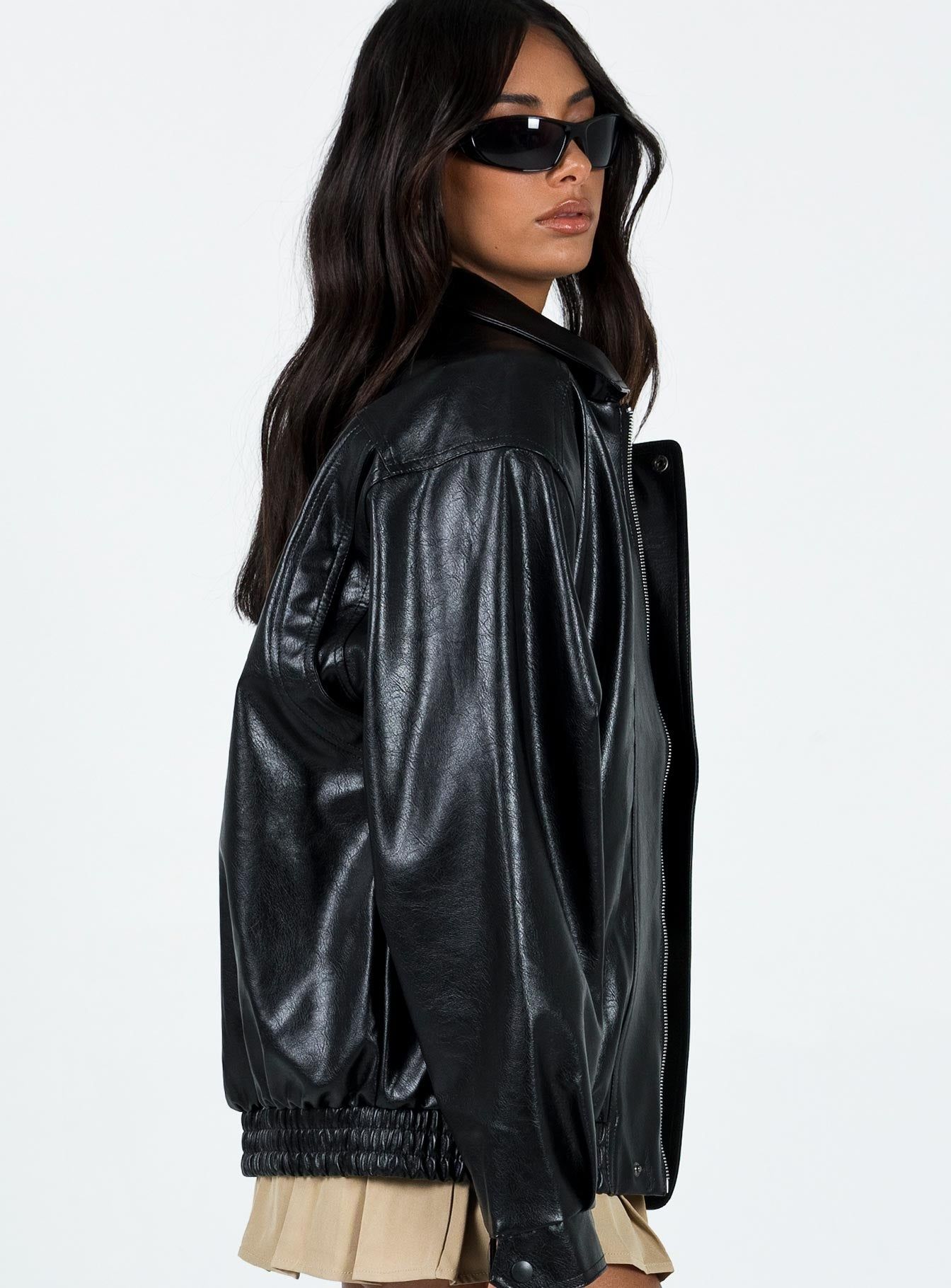 Devija Faux Leather Jacket Black sold by Princess Polly product image thumbnail 4