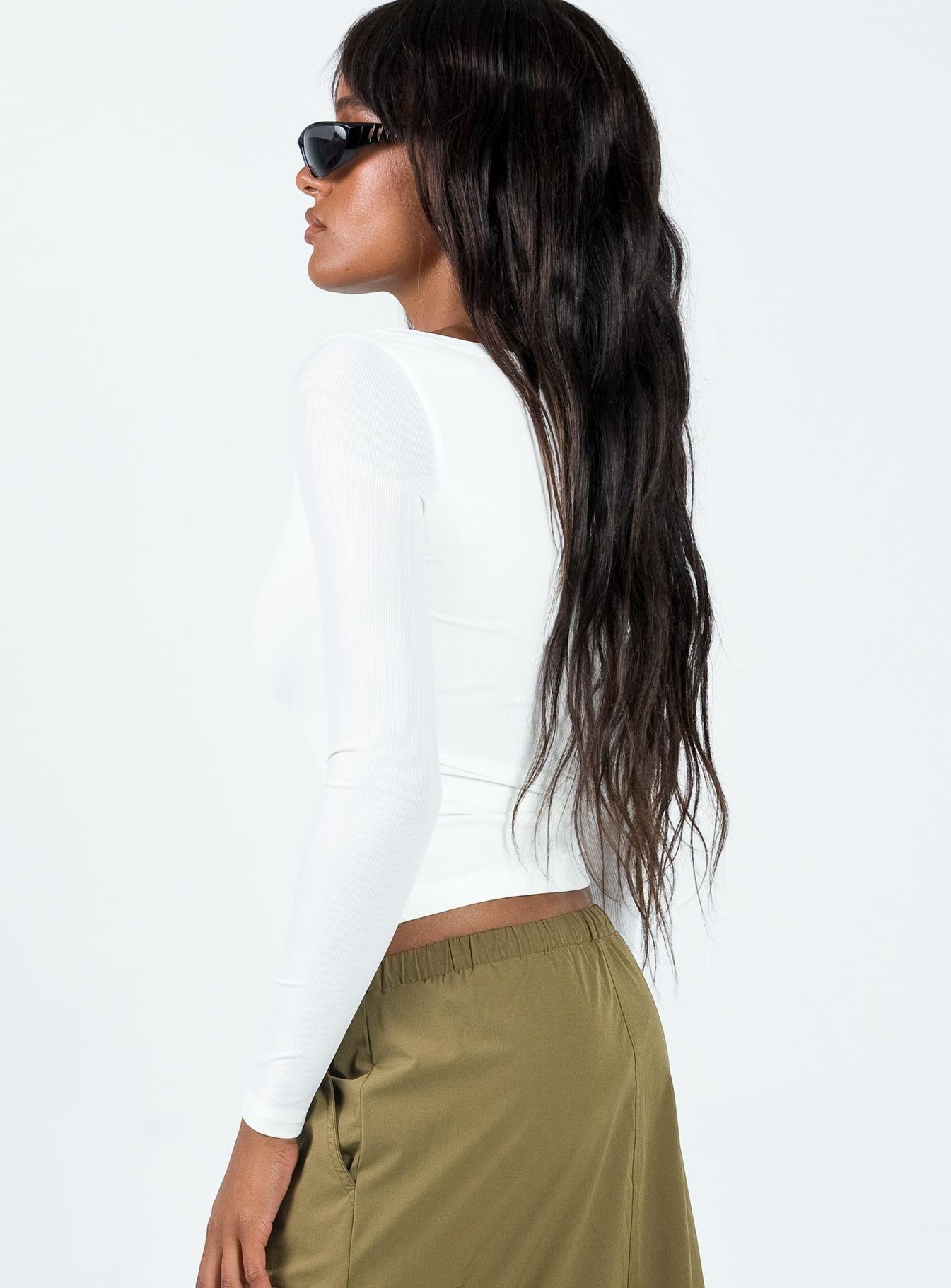 Arthie Long Sleeve Top White sold by Princess Polly product image thumbnail 4