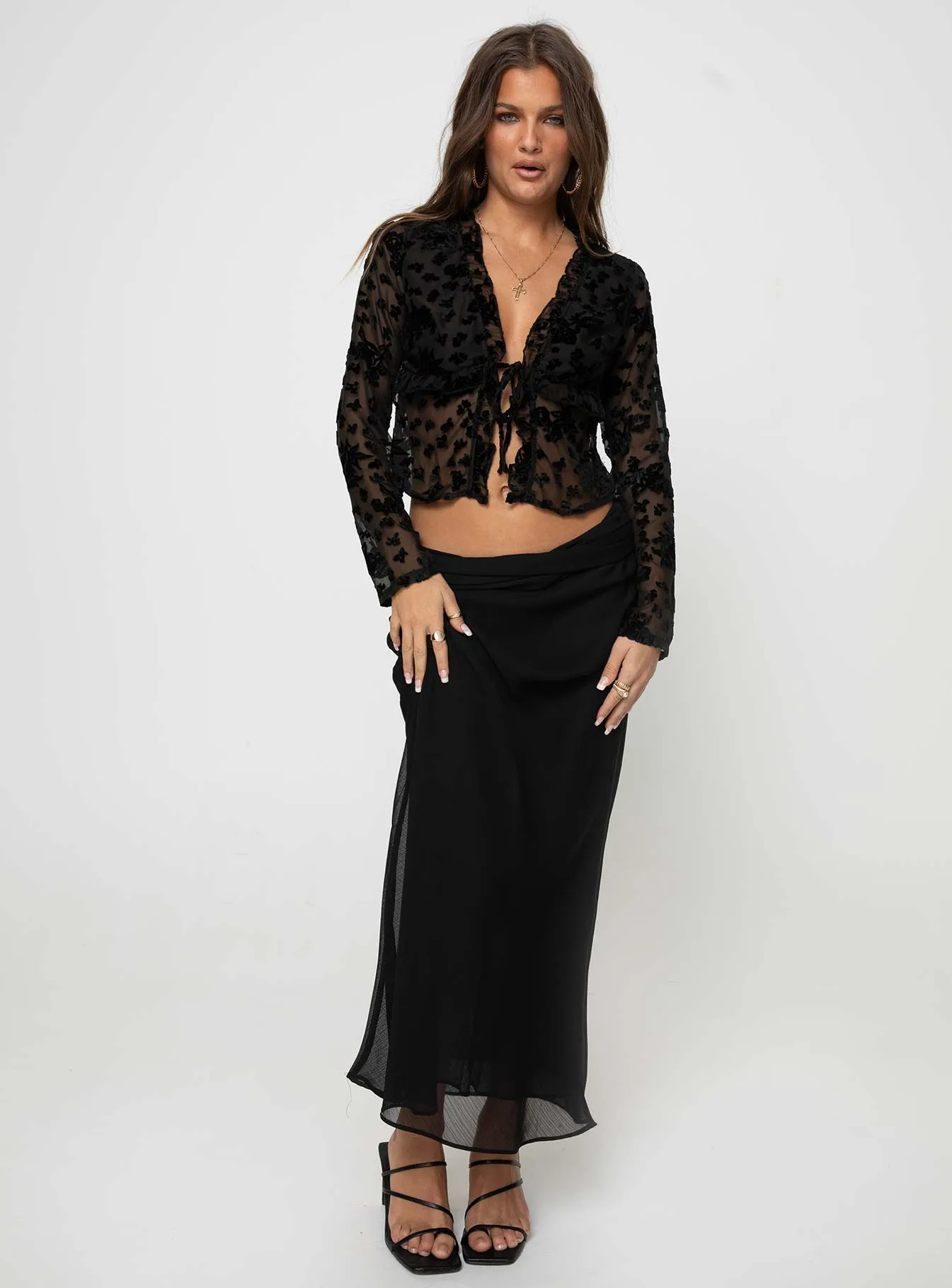 Harriot Long Sleeve Top Black sold by Princess Polly product image thumbnail 2