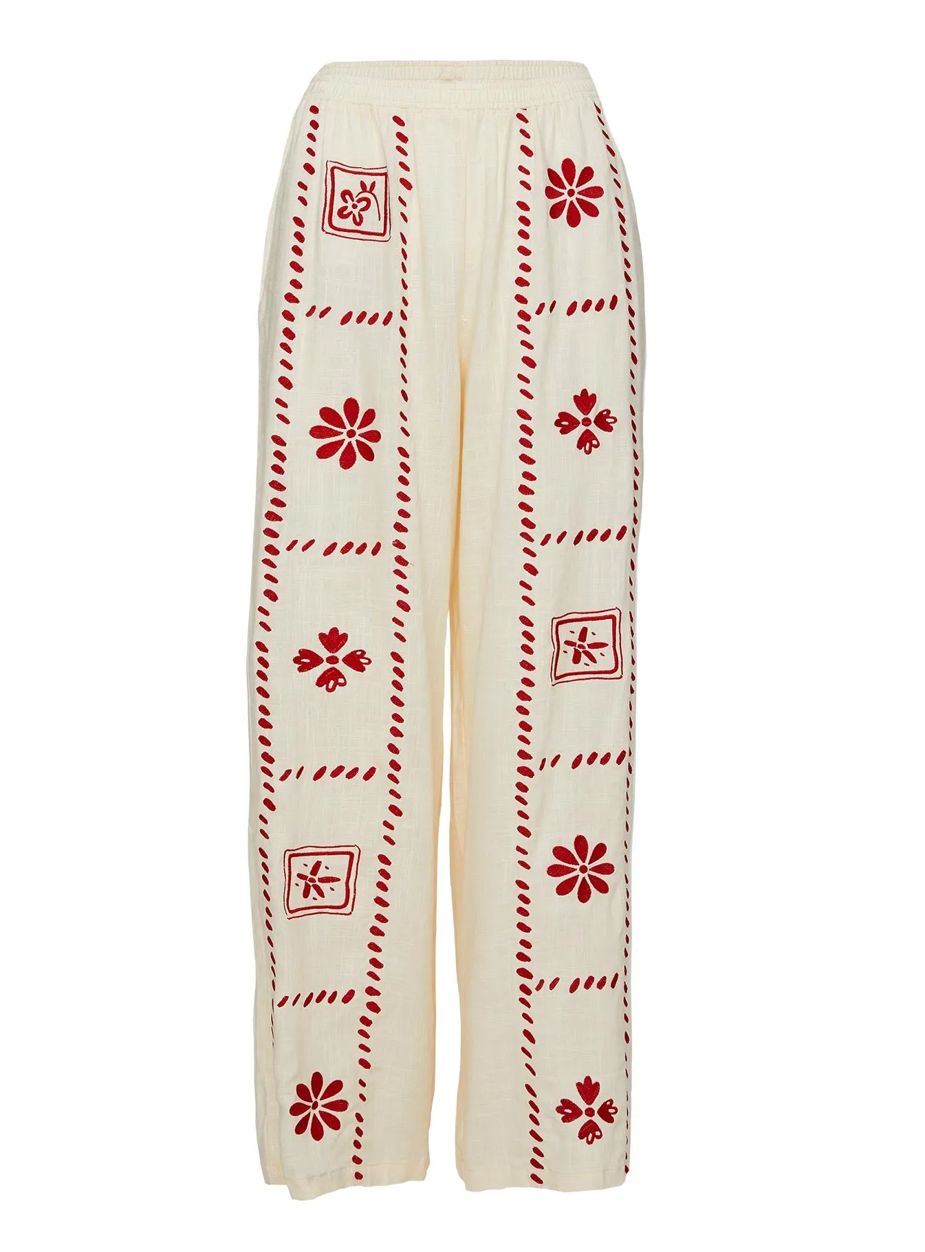 Grazia Pants Cream / Red Curve sold by Princess Polly product image thumbnail 5
