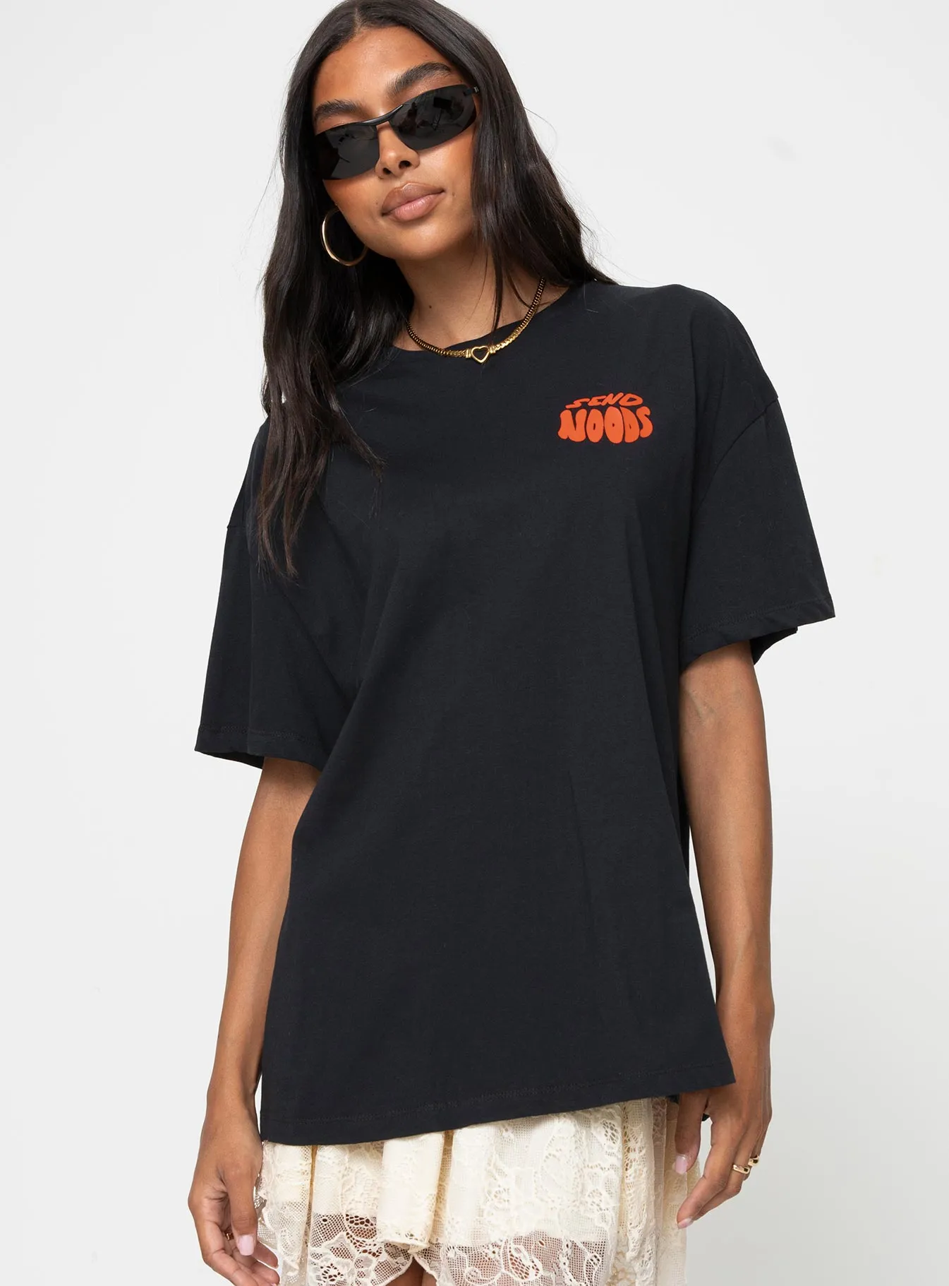 Noods Oversized Tee Black sold by Princess Polly product image thumbnail 2
