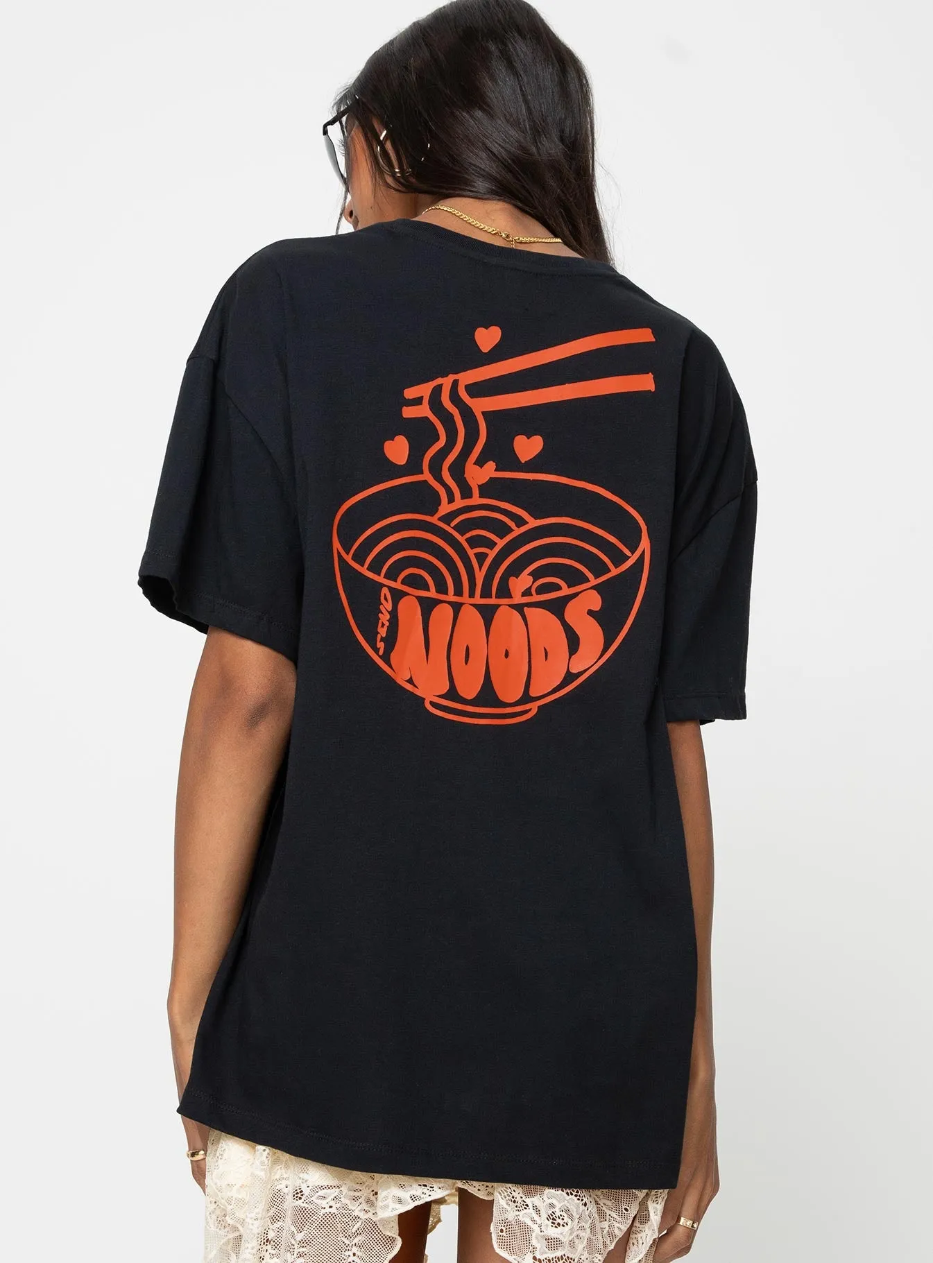 Noods Oversized Tee Black sold by Princess Polly product image thumbnail 5