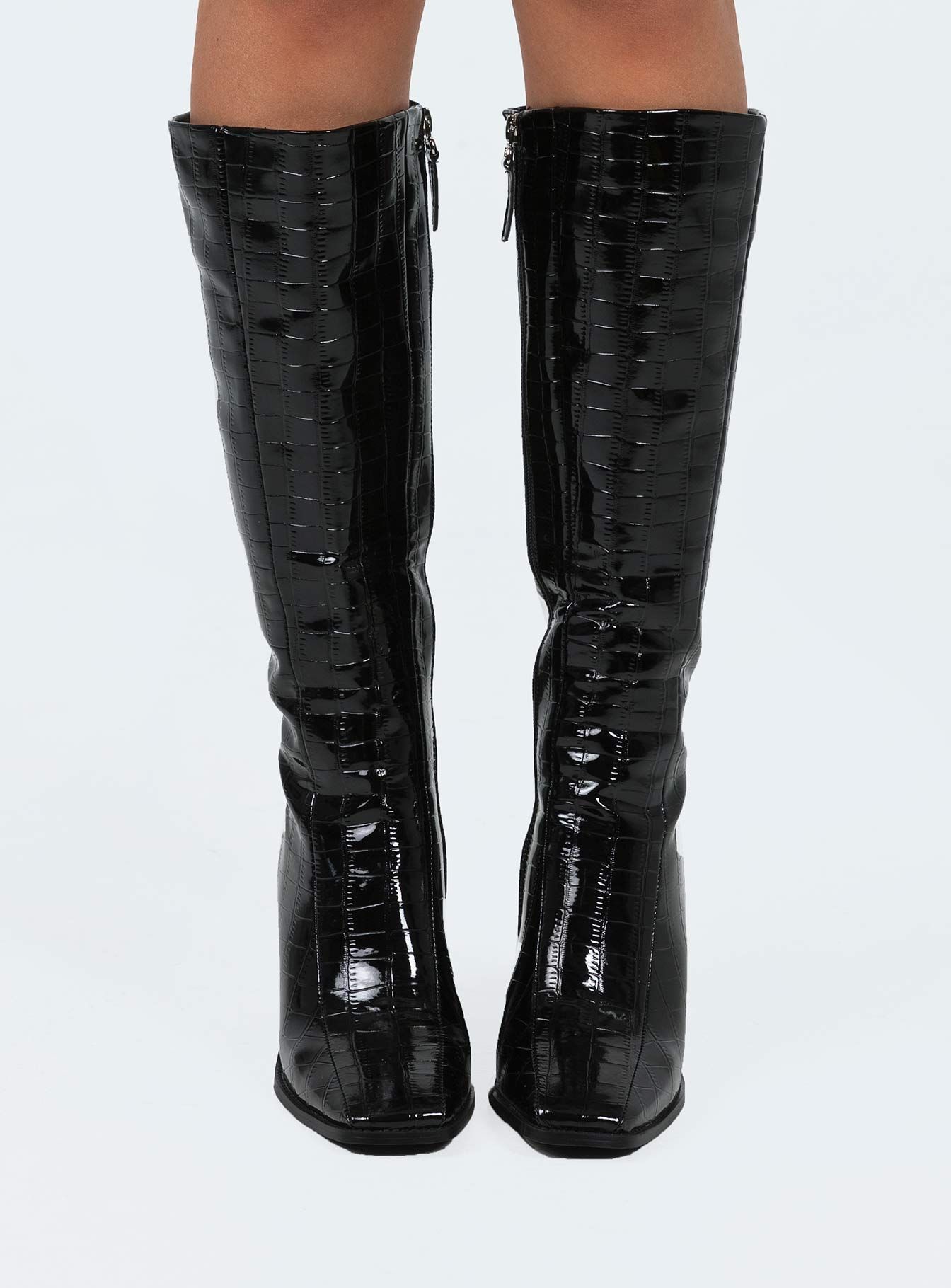 Jessa Boots Black Croc sold by Princess Polly product image thumbnail 2