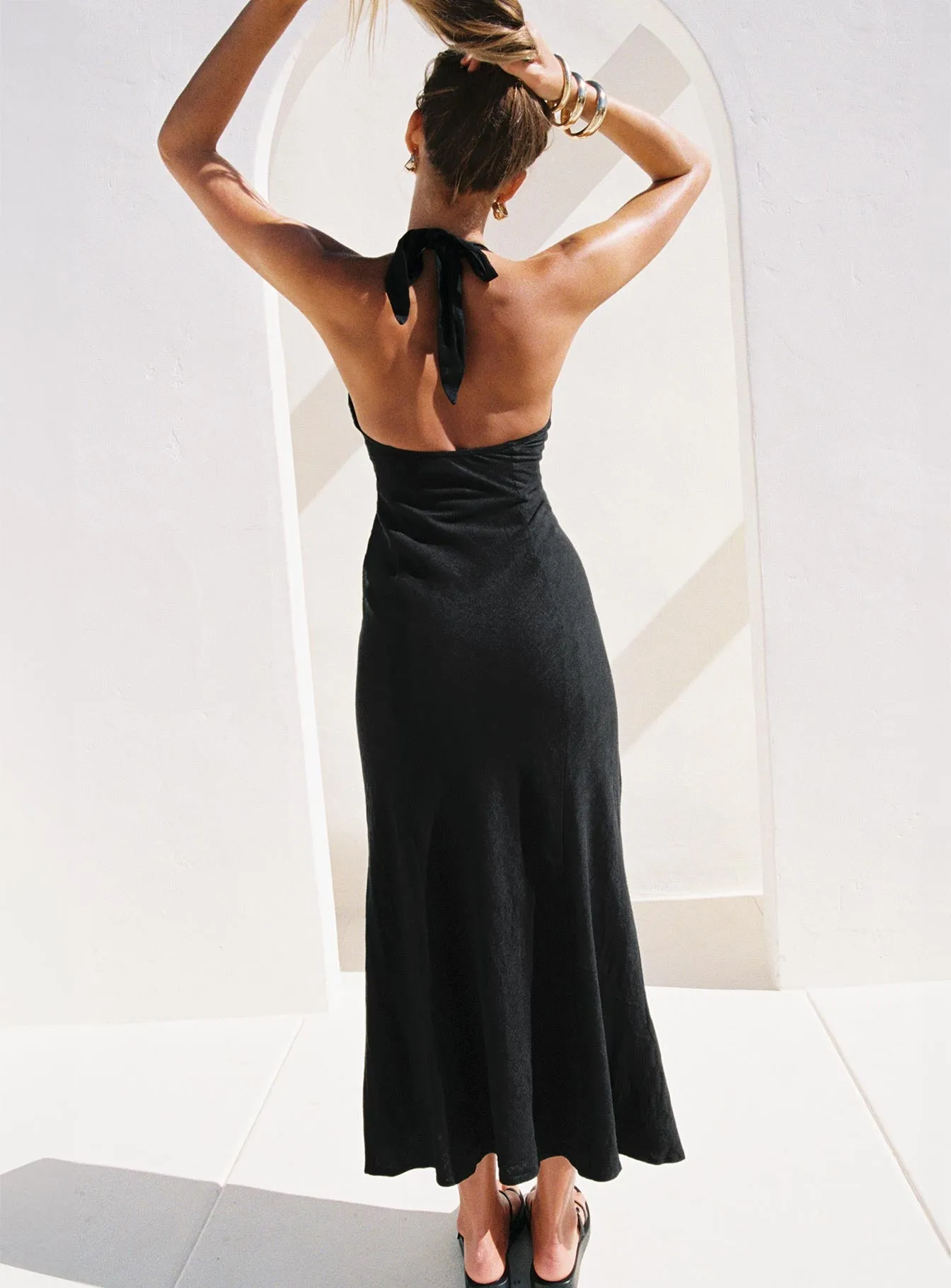 Salone Linen Halter Maxi Dress Black sold by Princess Polly product image thumbnail 4
