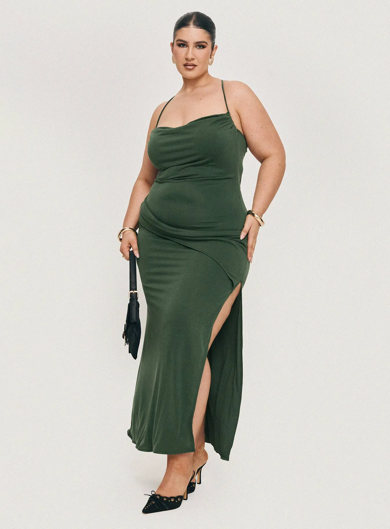 Marchesi Maxi Dress Green Curve sold by Princess Polly
