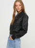 Sweet Disaster Faux Leather Cropped Bomber Jacket Black sold by Princess Polly