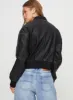 Sweet Disaster Faux Leather Cropped Bomber Jacket Black sold by Princess Polly