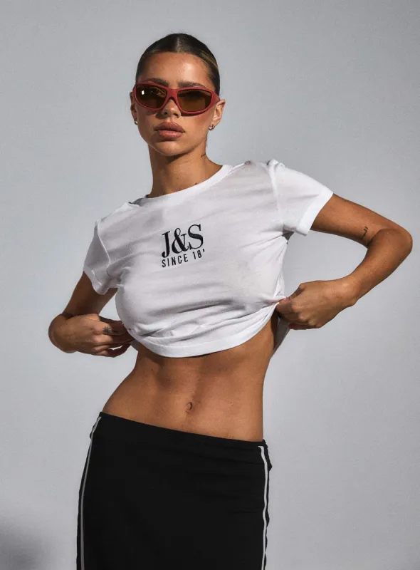 JGR & STN Mode Baby Tee White sold by Princess Polly