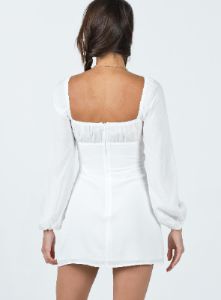 Loreli Long Sleeve Mini Dress White sold by Princess Polly
