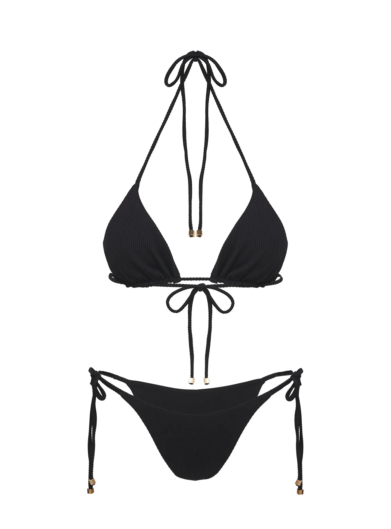 Nevaeh Triangle Ribbed Bikini Top Black sold by Princess Polly product image thumbnail 5
