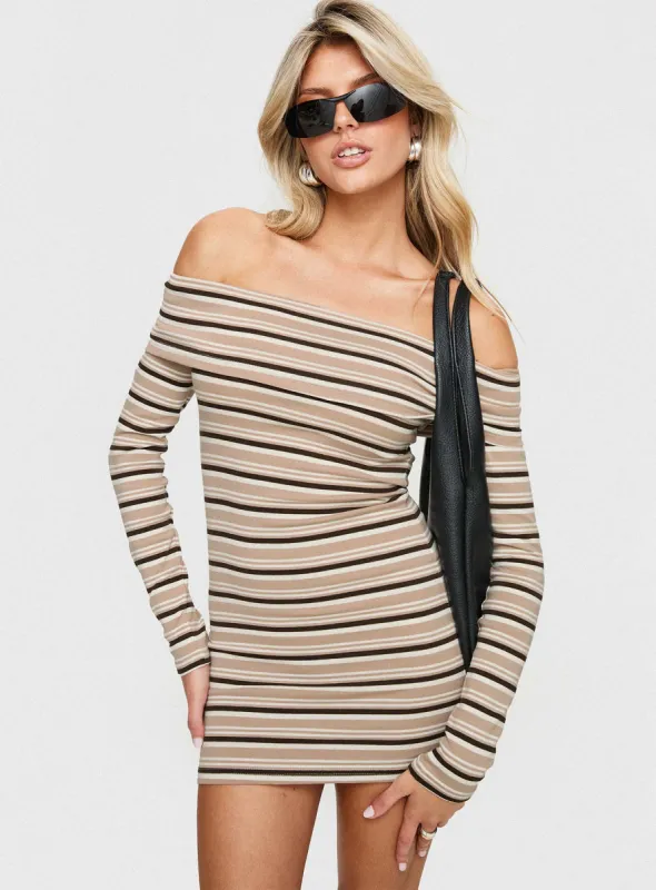 Anouk Long Sleeve Mini Dress Multi sold by Princess Polly