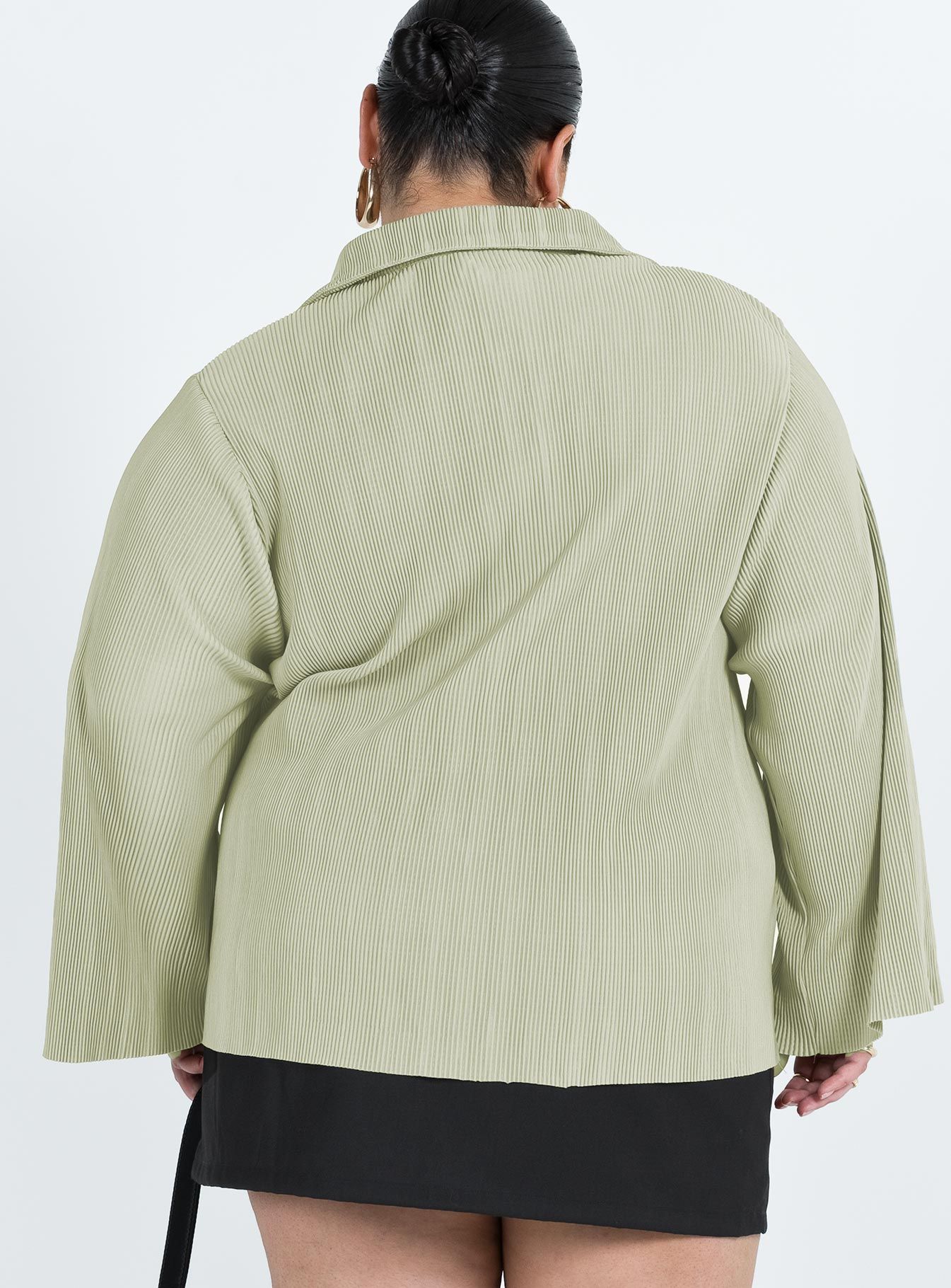 Louie Pleated Shirt Sage Curve sold by Princess Polly product image thumbnail 5