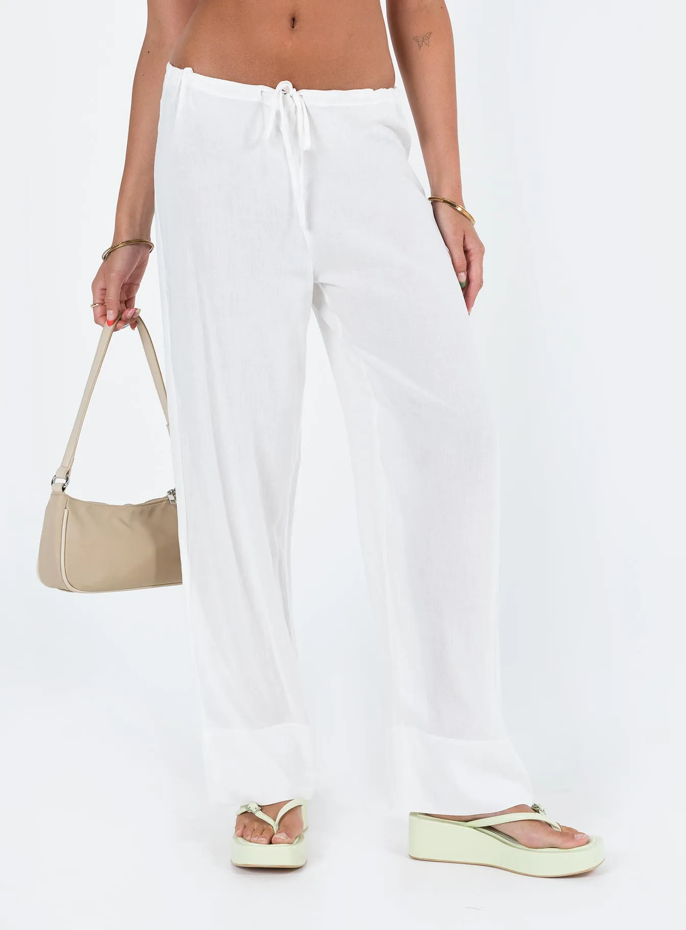 Euro Dreaming Palazzo Pants White sold by Princess Polly product image thumbnail 2
