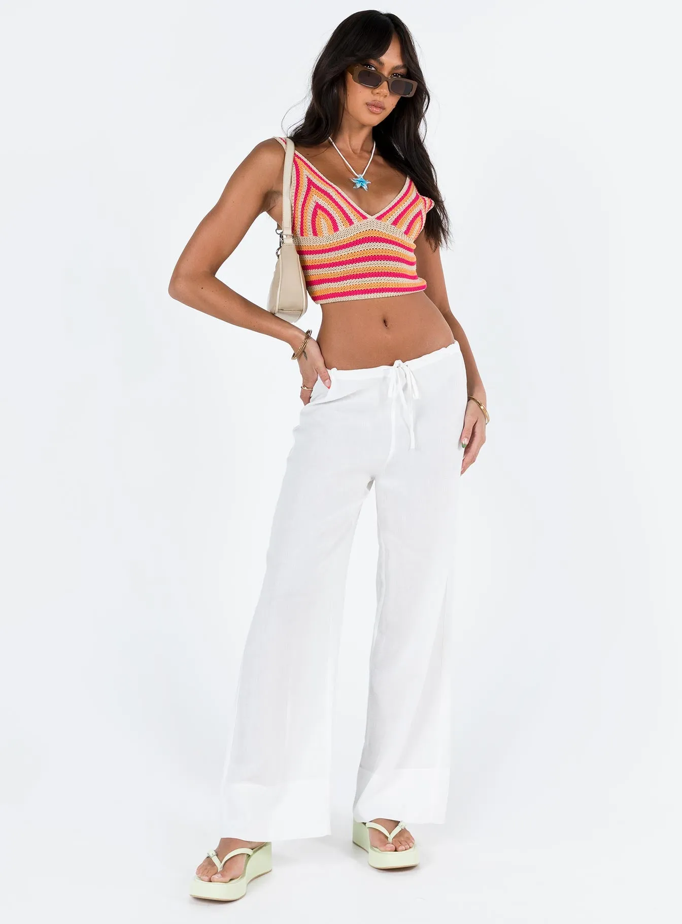 Euro Dreaming Palazzo Pants White sold by Princess Polly product image thumbnail 3