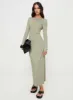 Rain Fire Long Sleeve Maxi Dress Sage sold by Princess Polly