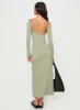 Rain Fire Long Sleeve Maxi Dress Sage sold by Princess Polly